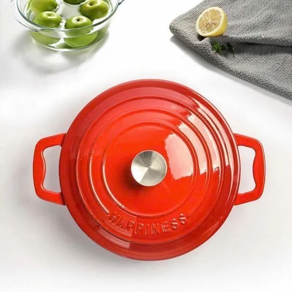 Nồi Gang Tráng Men Happiness Size 23cm (còn đỏ)