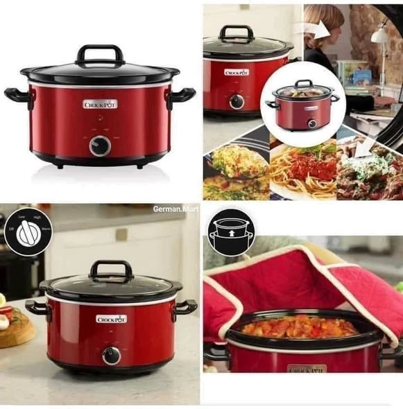 NỒI NẤU CHẬM CROCK POT đỏ 3.5L