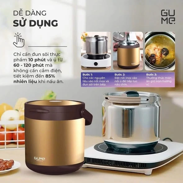NỒI Ủ CHÂN KHÔNG GUME 8L PLUS (GM-2088)