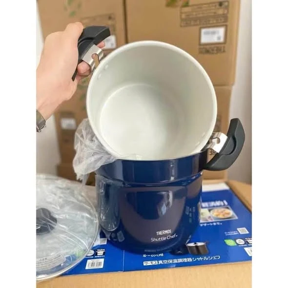 Nồi ủ Thermos Nhật 4,3L màu xanh navy