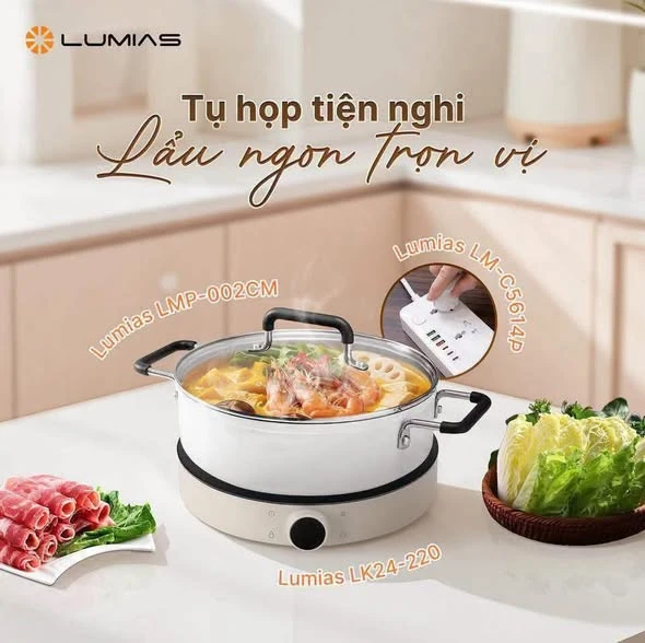 Set bếp từ đơn + nồi lẩu Lumias Korea (gồm 1 bếp+1 nồi)