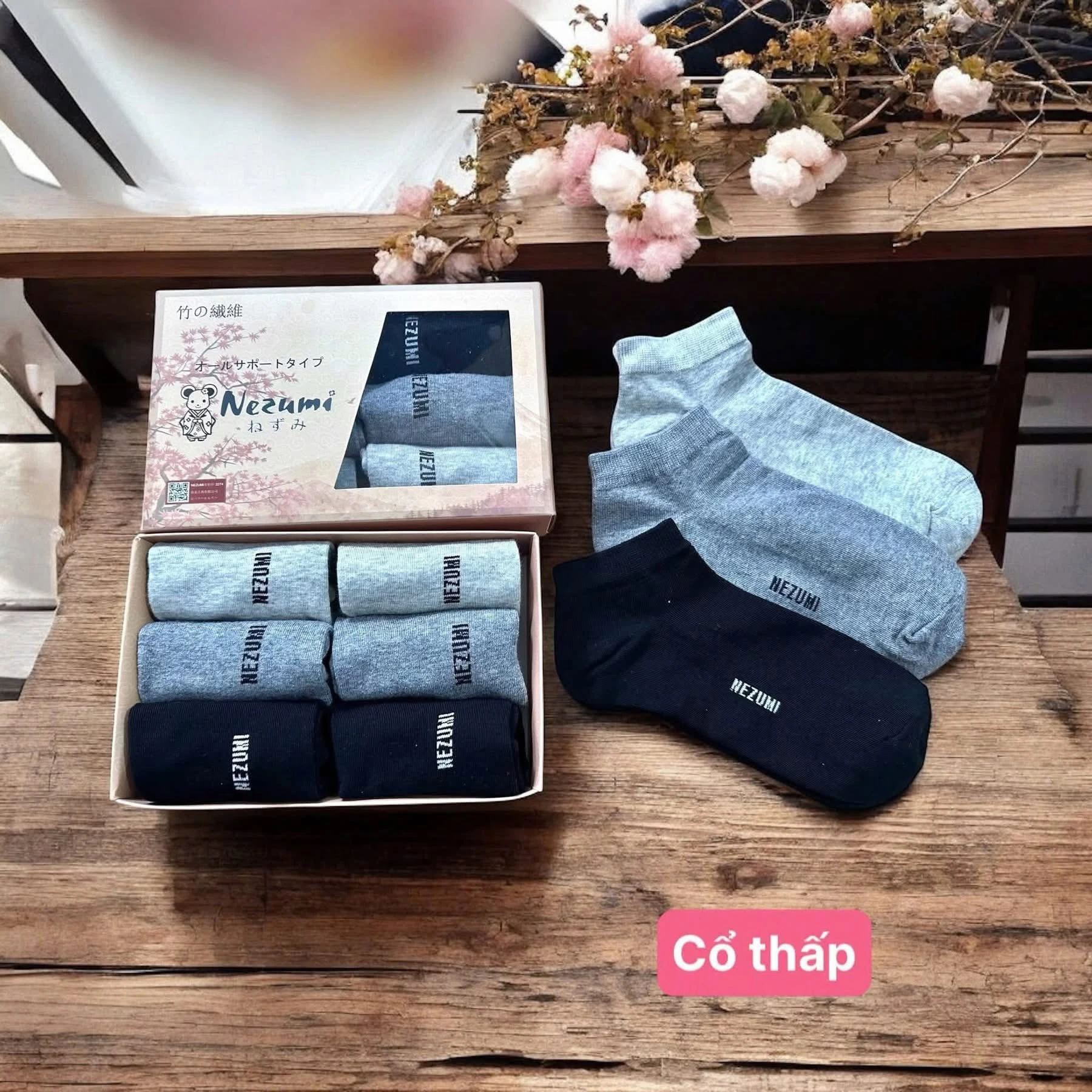TẤT NEZUMI NHẬT BẢN (CỔ CAO) - SET 6 ĐÔI
