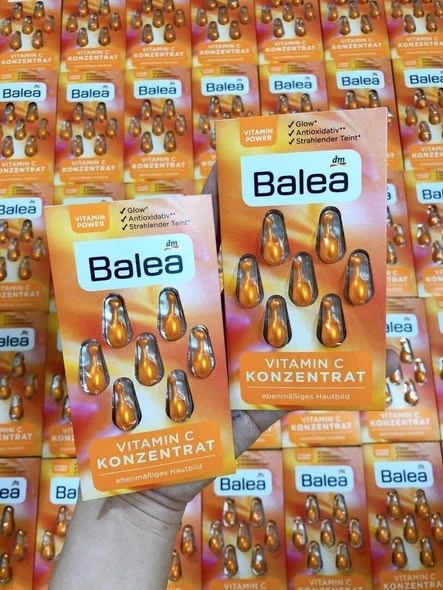 VIÊN NANG VITAMIN C BALEA - vị cam giúp chăm sóc phục hồi làn da với vitamin C và E
