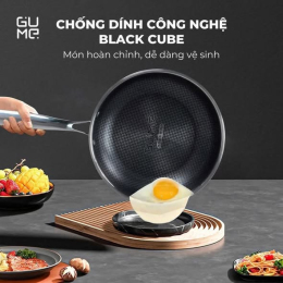 CHẢO INOX 18/10 BLACKCUBE GUME GM1328N size 28cm
