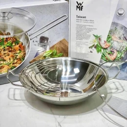 Chảo WMF Party Wok Taiwan 36cm kèm vỉ gác ráo dầu 0798366040