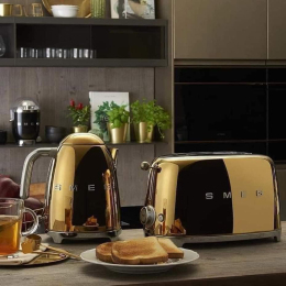 Máy nướng bánh mỳ Smeg TSF01CHMEU màu đồng nhám
