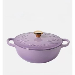 NỒI - CHẢO GANG HAPPINESS 23CM DÂY HOA - PHIÊN BẢN LIMITED (còn tím)