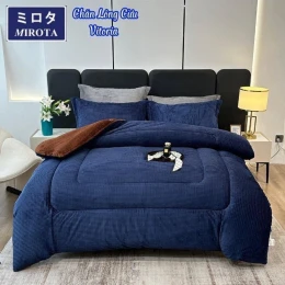 SIÊU PHẨM CHĂN LÔNG CỪU MIROTA DÒNG VICTORIA SỬ DỤNG CÔNG NGHỆ M-WARM Màu Xanh Nước biển