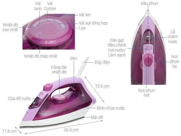 Bàn ủi hơi nước Tefal Easy Steam FV1955E0 -1400W