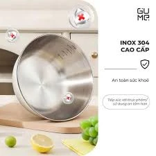 BỘ RỔ CHẬU INOX 304 GUME GM-DR0025 25CM