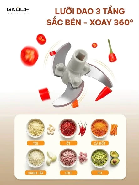 DỤNG CỤ XAY TỎI ỚT GKOCH - 400ML