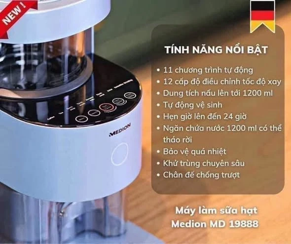 MÁY LÀM SỮA HẠT MEDION MD 19888
