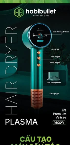 Máy sấy tóc Plasma Habibullet H9 Premium Vilisse