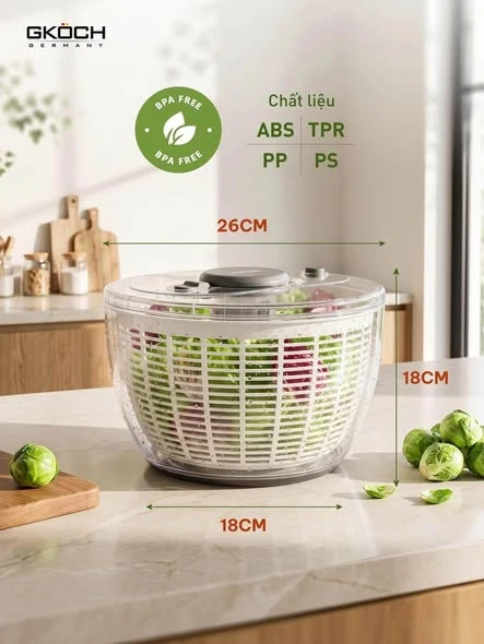RỔ QUAY RAU ĐA NĂNG GKOCH - MODEL D989
