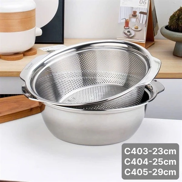 Bộ rổ chậu C404 CHOCKMEN 25cm, inox 18/10, model: LSL25CM
