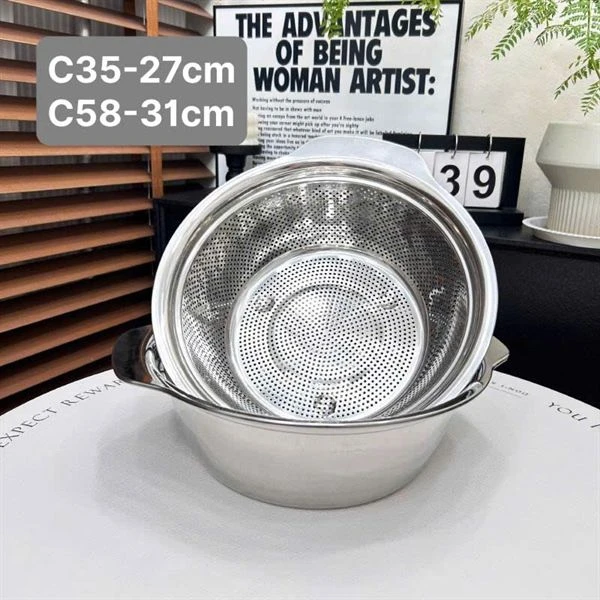 Bộ rổ chậu C58 CHOCKMEN 31cm, inox 18/10, model: LSL31CM