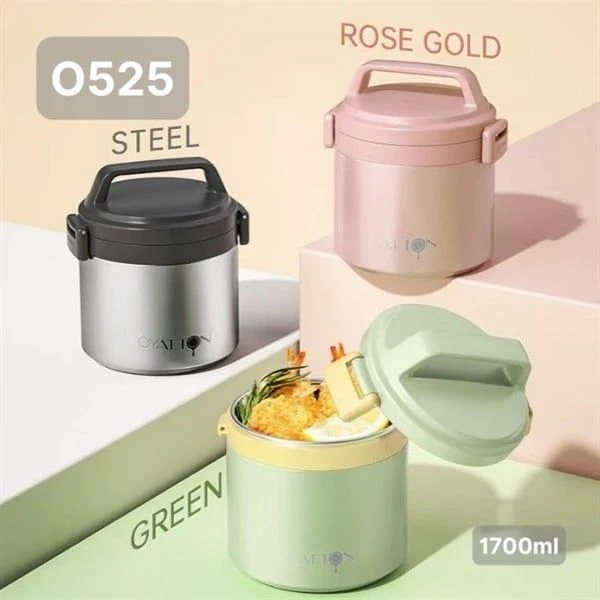 Cặp lồng giữ nhiệt O525-S OYATTON màu bạc 1700ml, model: OYTF53-C170