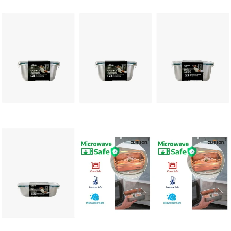 COMBO MẸ TRÒN CON VUÔNG - Bộ 6 hộp inox 304 Cuitisan Simple tròn và chữ nhật
