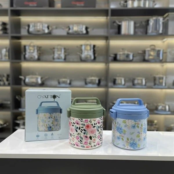 Hộp cơm giữ nhiệt O53-G OYATTON màu xanh lá 1700ml, inox 316, model: OYTF53-C170