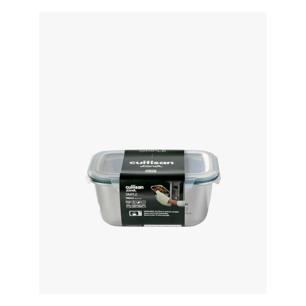Hộp inox 304 cao cấp Cuitisan Simple 980ml chữ nhật No.6 - EC7-PS06