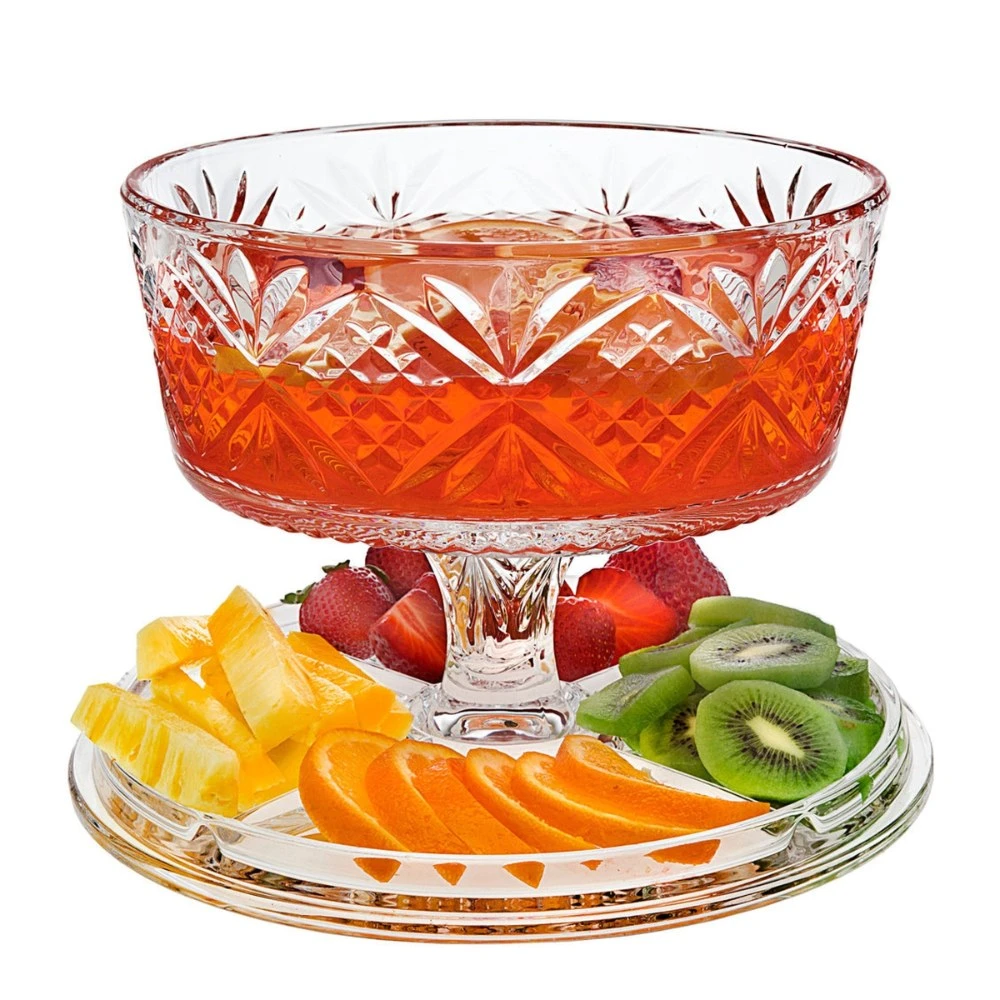 Khay đựng bánh bằng pha lê có nắp đậy Dublin 25658, kích thước 303x282mmH