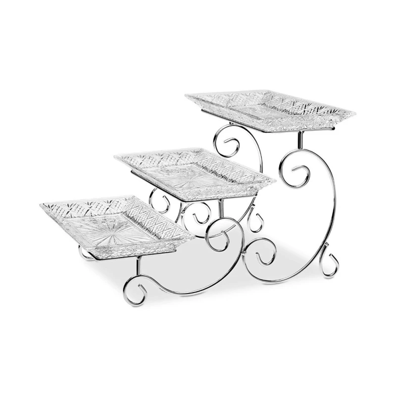 Khay pha lê chữ nhật ba tầng Dublin 11.4x21.3x32cm - 2004LP-3T