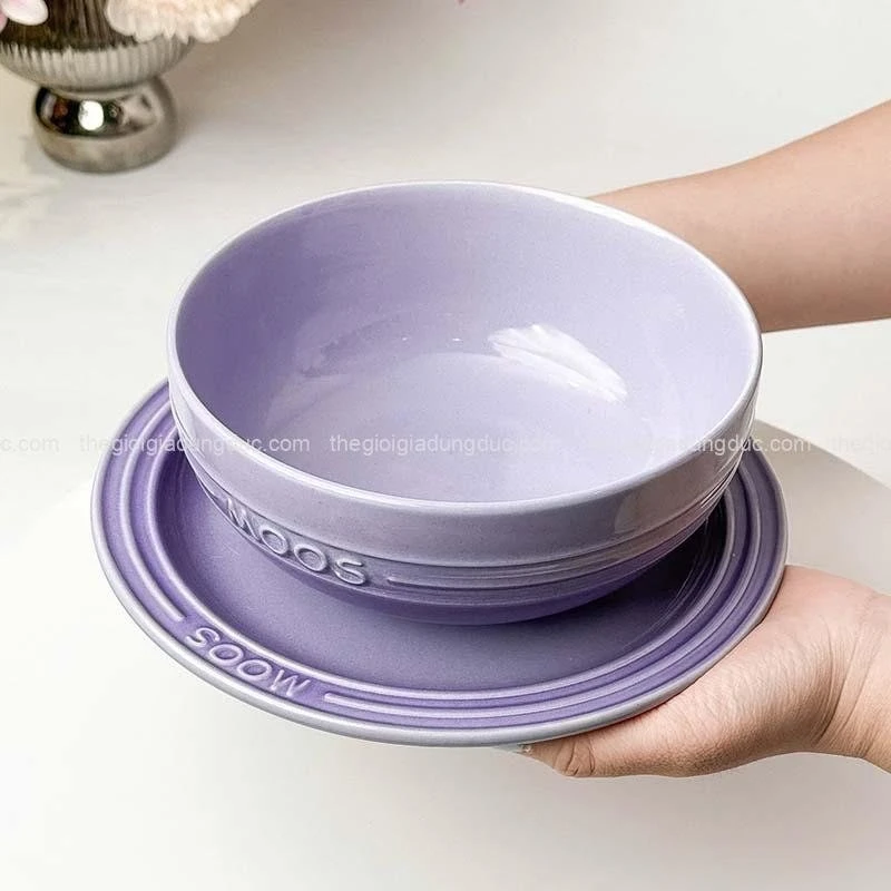 Set 6 bát ăn phở Moos 18cm màu tím