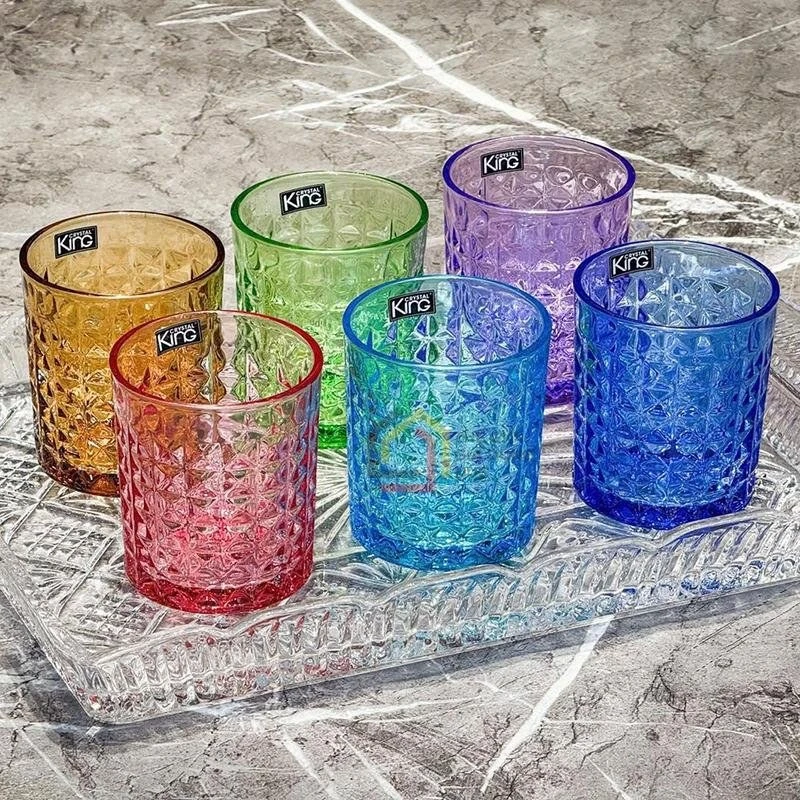 Set 6 cốc Crystal King 280ml sắc màu 2250D0F-C