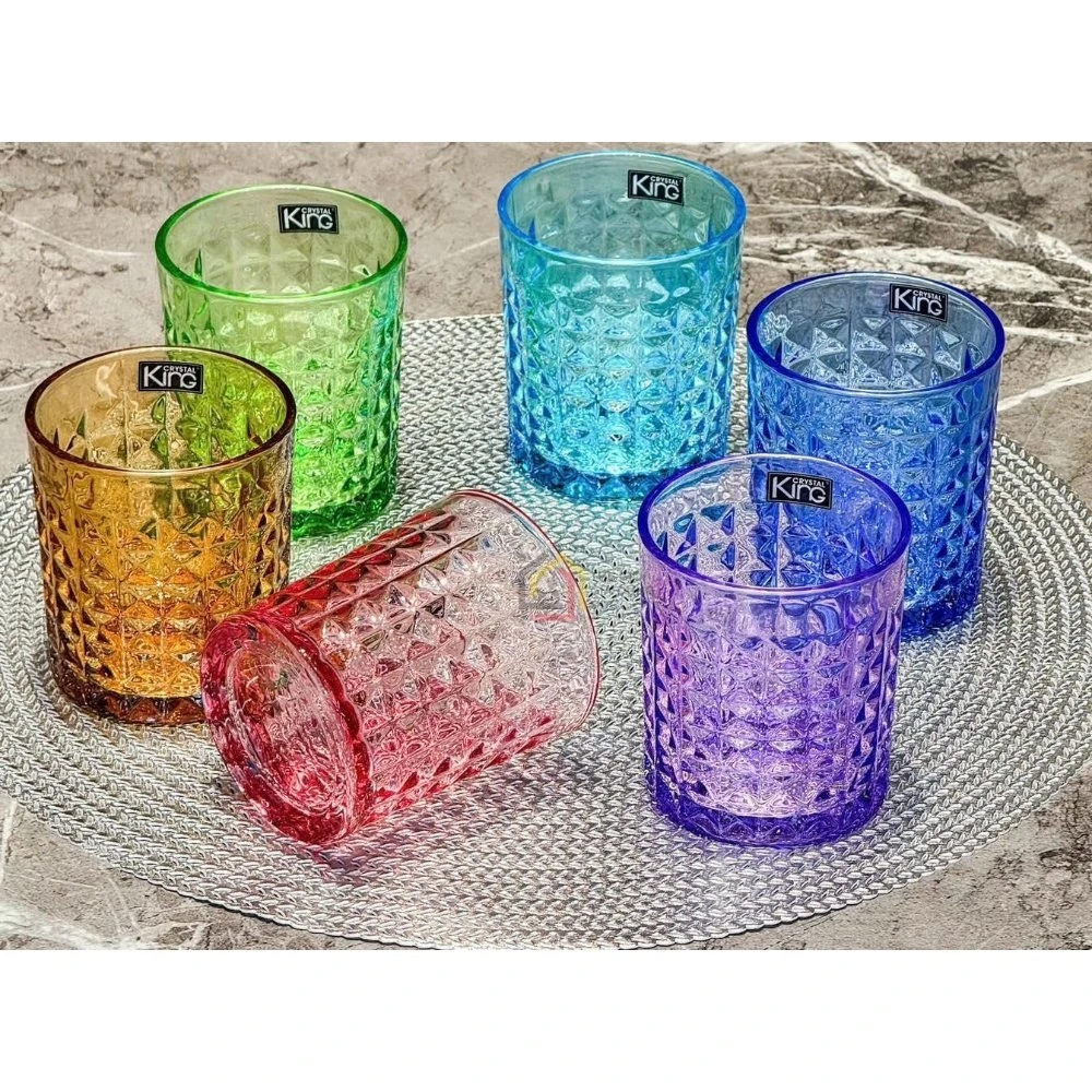 Set 6 cốc Crystal King 280ml sắc màu 2250D0F-C