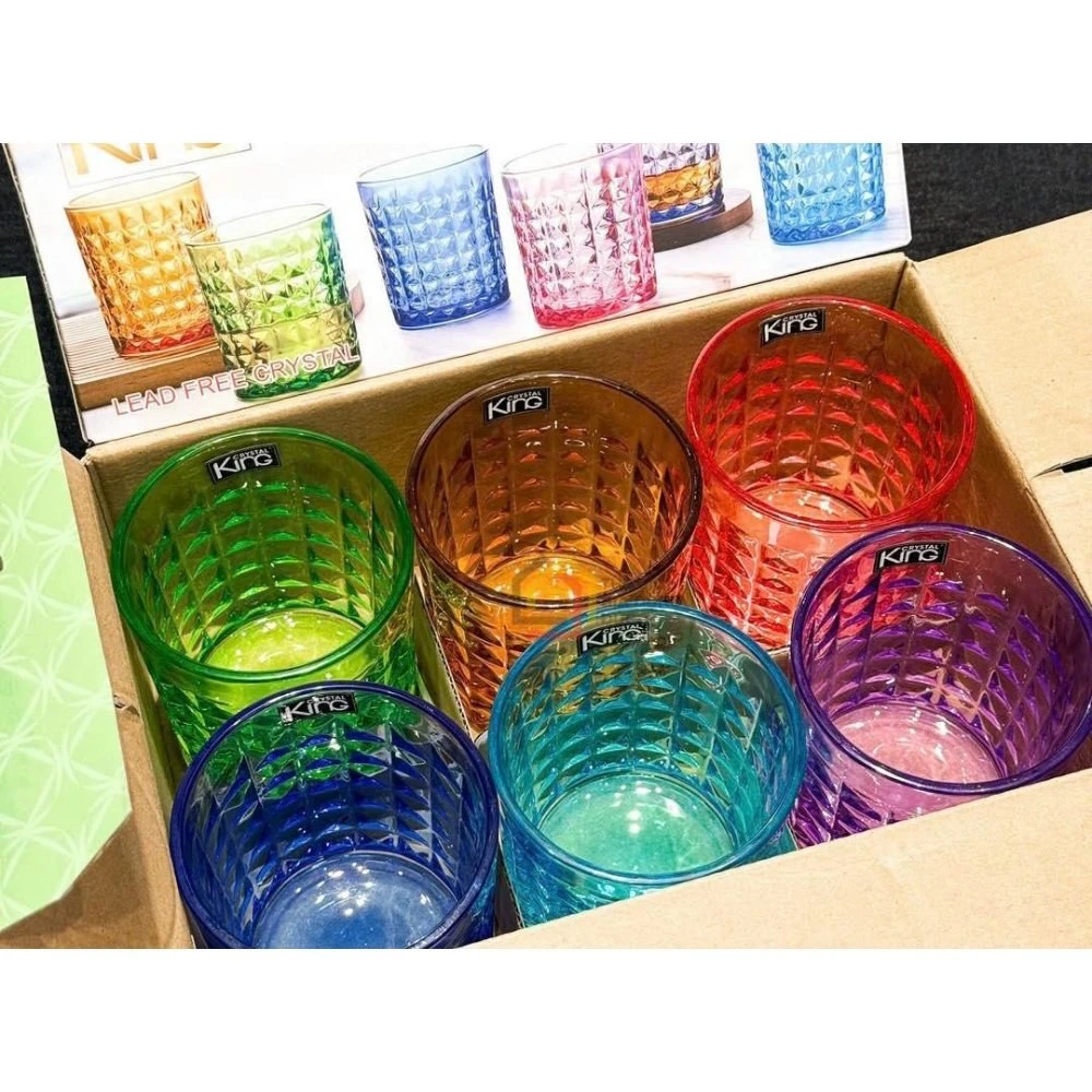 Set 6 cốc Crystal King 280ml sắc màu 2250D0F-C