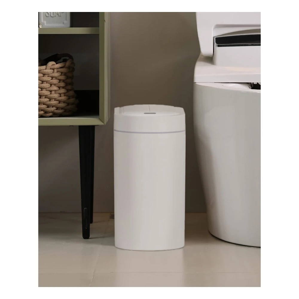 Thùng rác cảm biến Elpheco mở hai cánh oval 9L - Màu trắng - ELPH6731