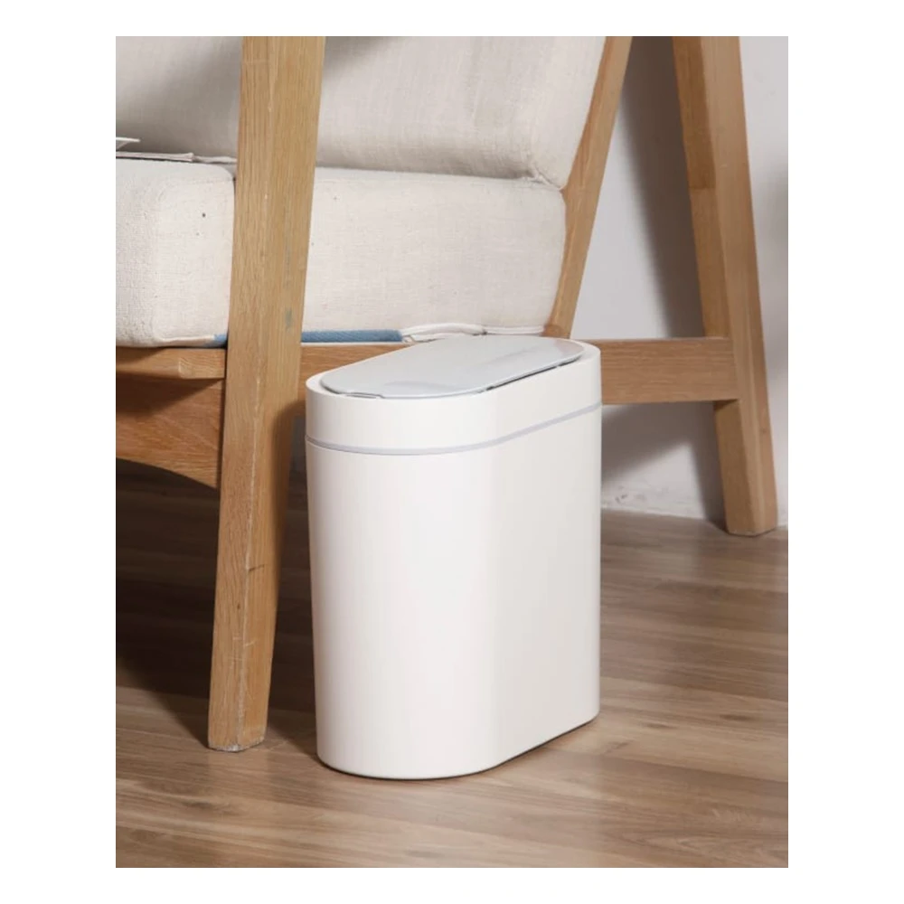 Thùng rác cảm biến Elpheco mở hai cánh oval 9L - Màu trắng - ELPH6731