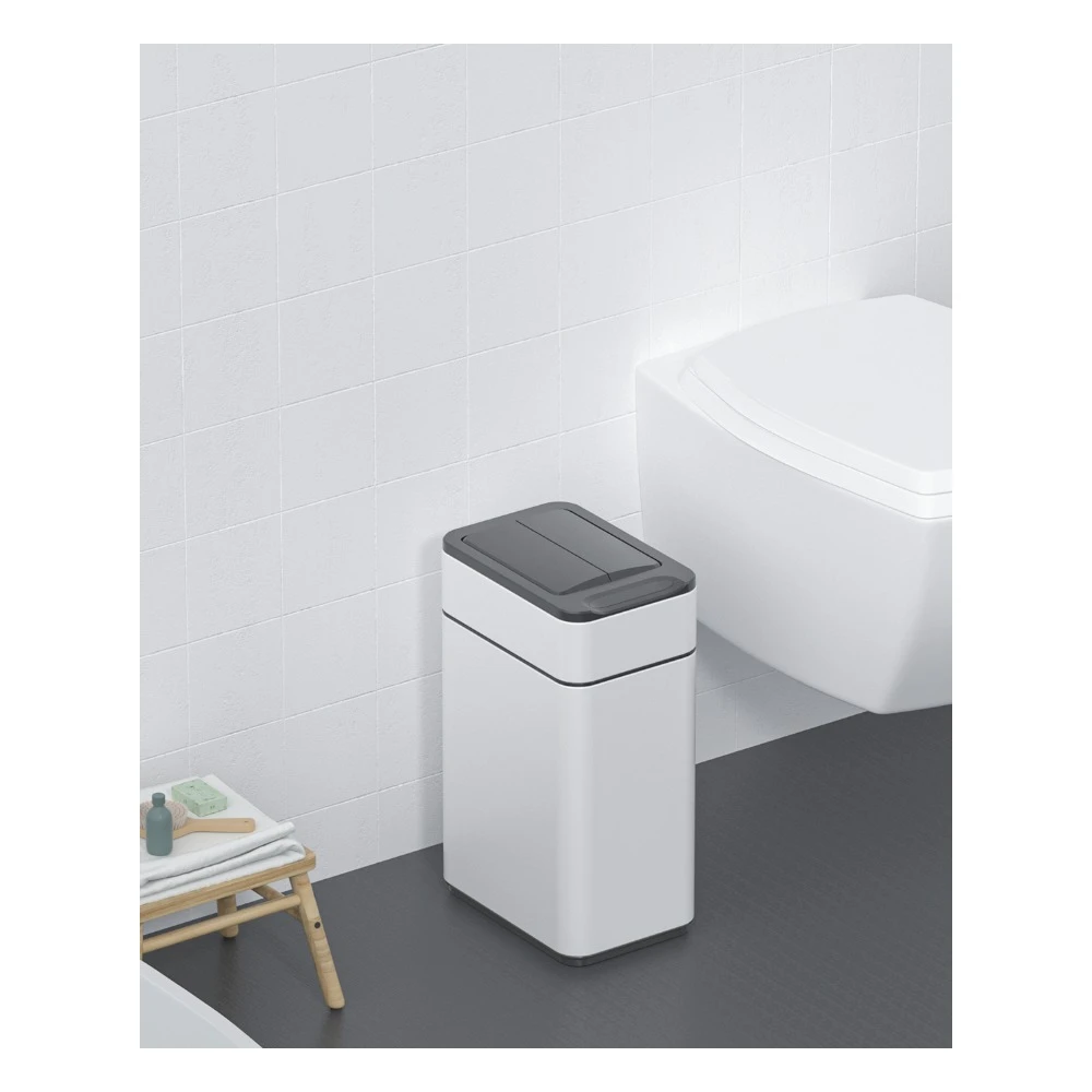 Thùng rác inox cảm biến Elpheco mở hai cánh 30L - Màu trắng - ELPH7534