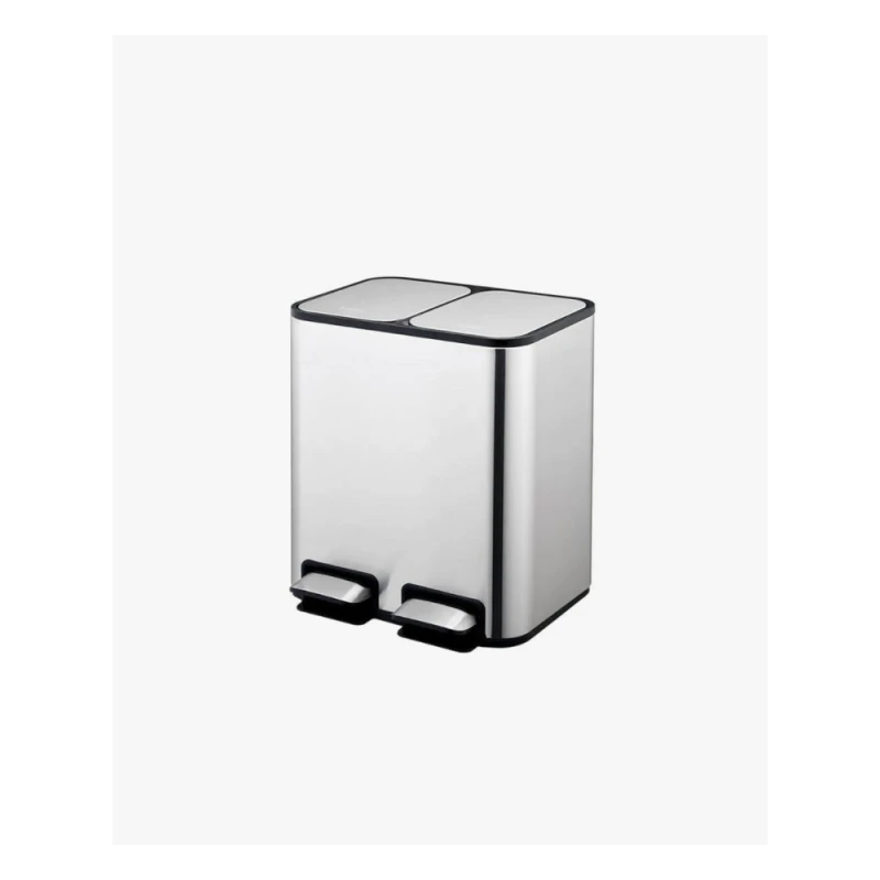Thùng rác inox đạp chân đôi Elpheco, có 2 lõi 50L (25L + 25L) - ELPH7714