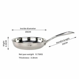 Chảo cạn O260 OYATTON vân golf 20cm, inox 18/10, model: OYT-JG260P20