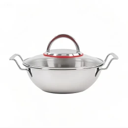 Nồi viền đỏ S68 SHARNEED 20cm, inox 18/10, model: NK-AL68P20