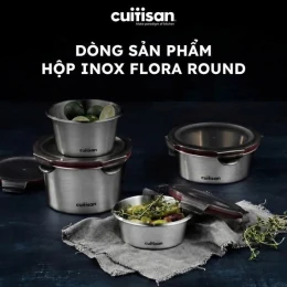 Set 4 hộp inox 304 cao cấp Cuitisan Flora tròn (SET D) - EC7-SR3456S