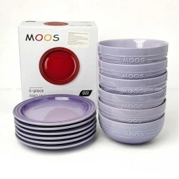 Set 6 bát ăn cơm Moos 12cm màu tím