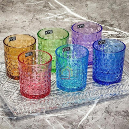 Set 6 cốc Crystal King 280ml sắc màu 2250D0F-C