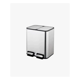 Thùng rác inox đạp chân đôi Elpheco, có 2 lõi 50L (25L + 25L) - ELPH7714