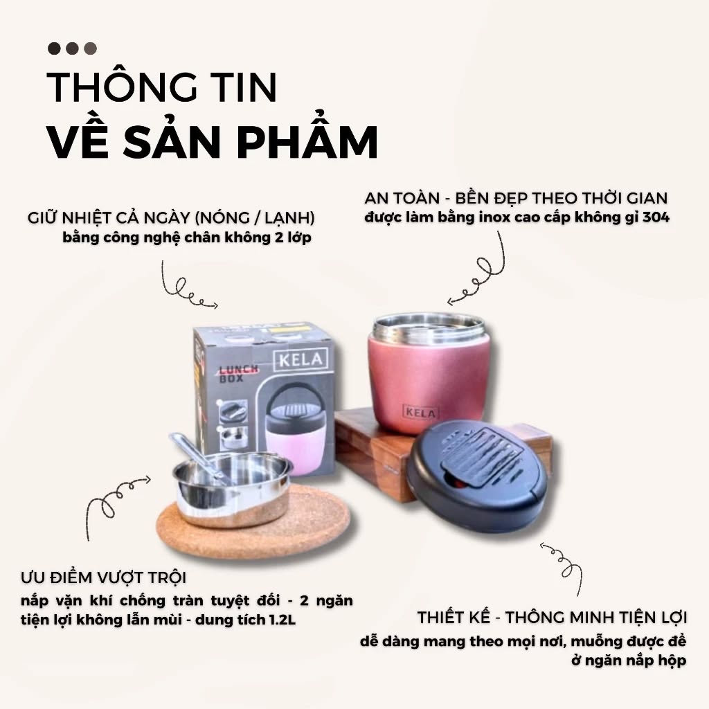 Cặp lồng giữ nhiệt Kela 1.2L&nbsp;l&agrave; lựa chọn l&yacute; tưởng cho d&acirc;n văn ph&ograve;ng